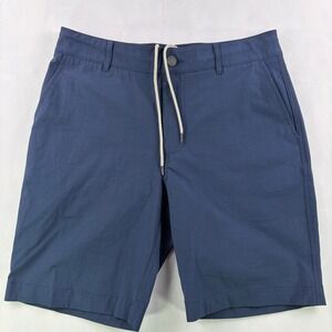 Faherty All Day Shorts Mens 29 Navy Blue Hybrid Stretch Quick-Dry Casual 9"